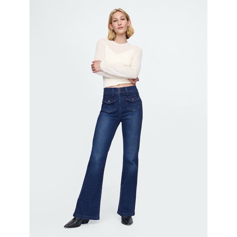 GAP Women’s High Rise 70's Flare Jeans Size 29/8R Cotton Blend 90’s Y2K Casual
